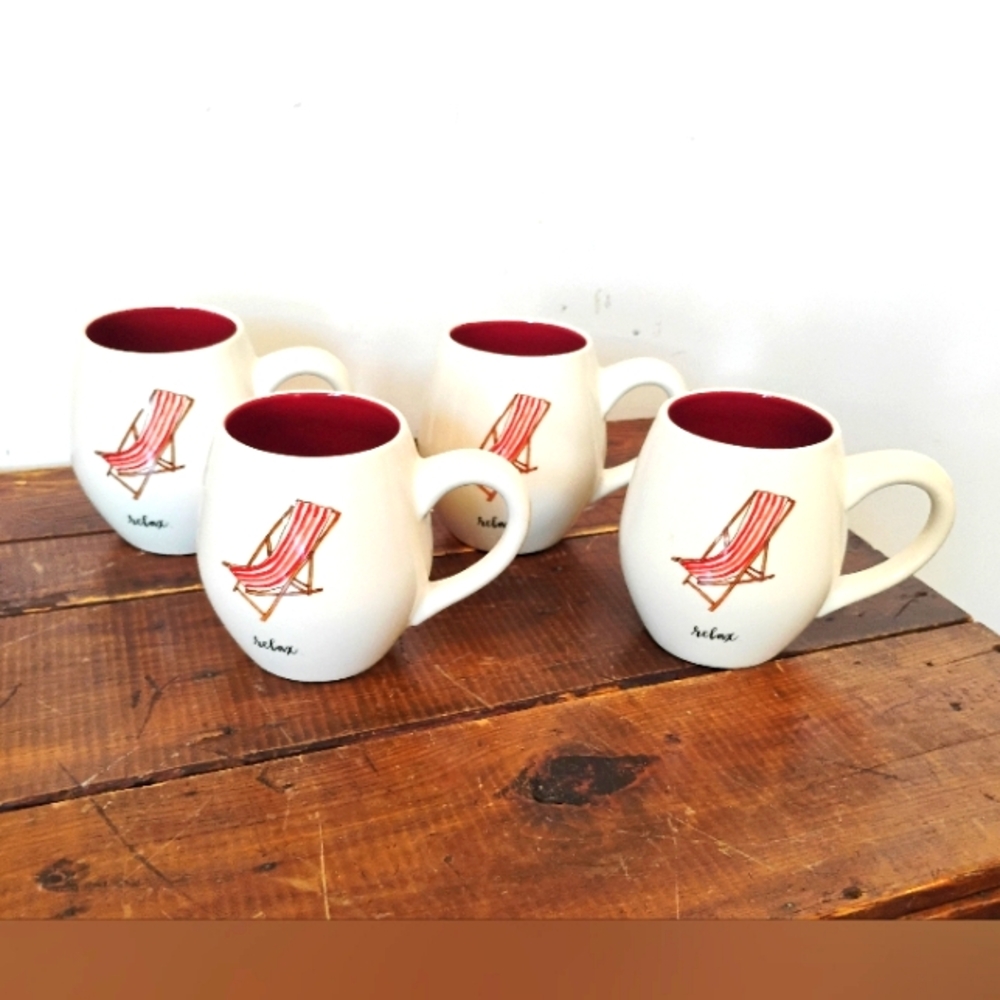 Rae Dunn MAGENTA RELAX Beach Chair Mug 4 Available
